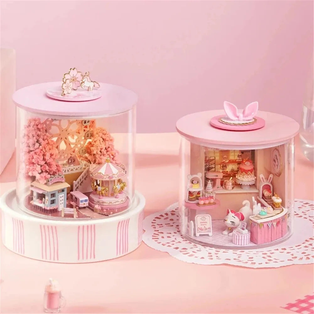 Miniature Wizardi Roombox Kit - Sakura Scenery Dollhouse Kit-2