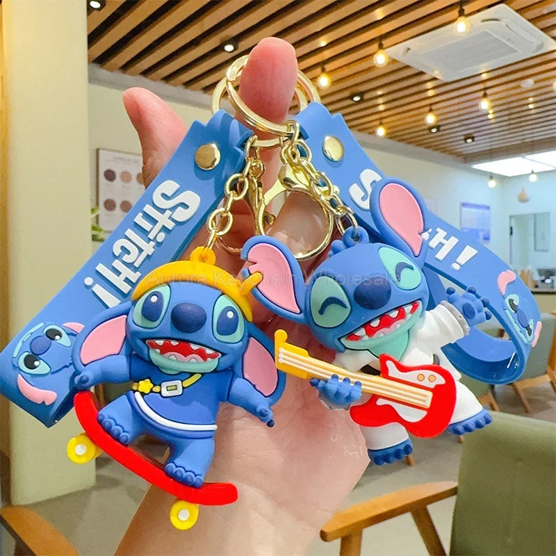 Anime Disney Keychain Mickey Minnie Lilo Stitch-4