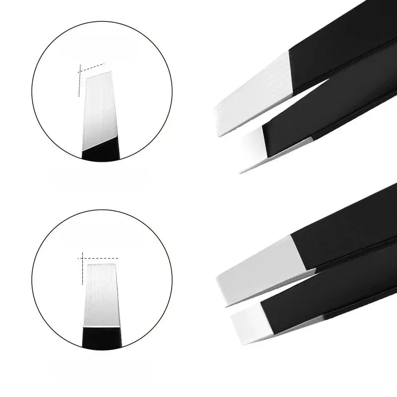 Stainless Steel Black Eyebrow Tweezer Tools