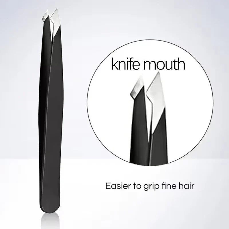 Stainless Steel Black Eyebrow Tweezer Tools