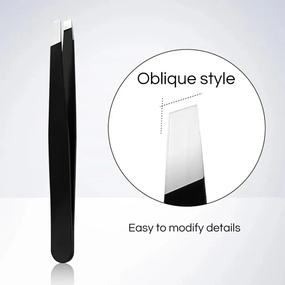 Stainless Steel Black Eyebrow Tweezer Tools