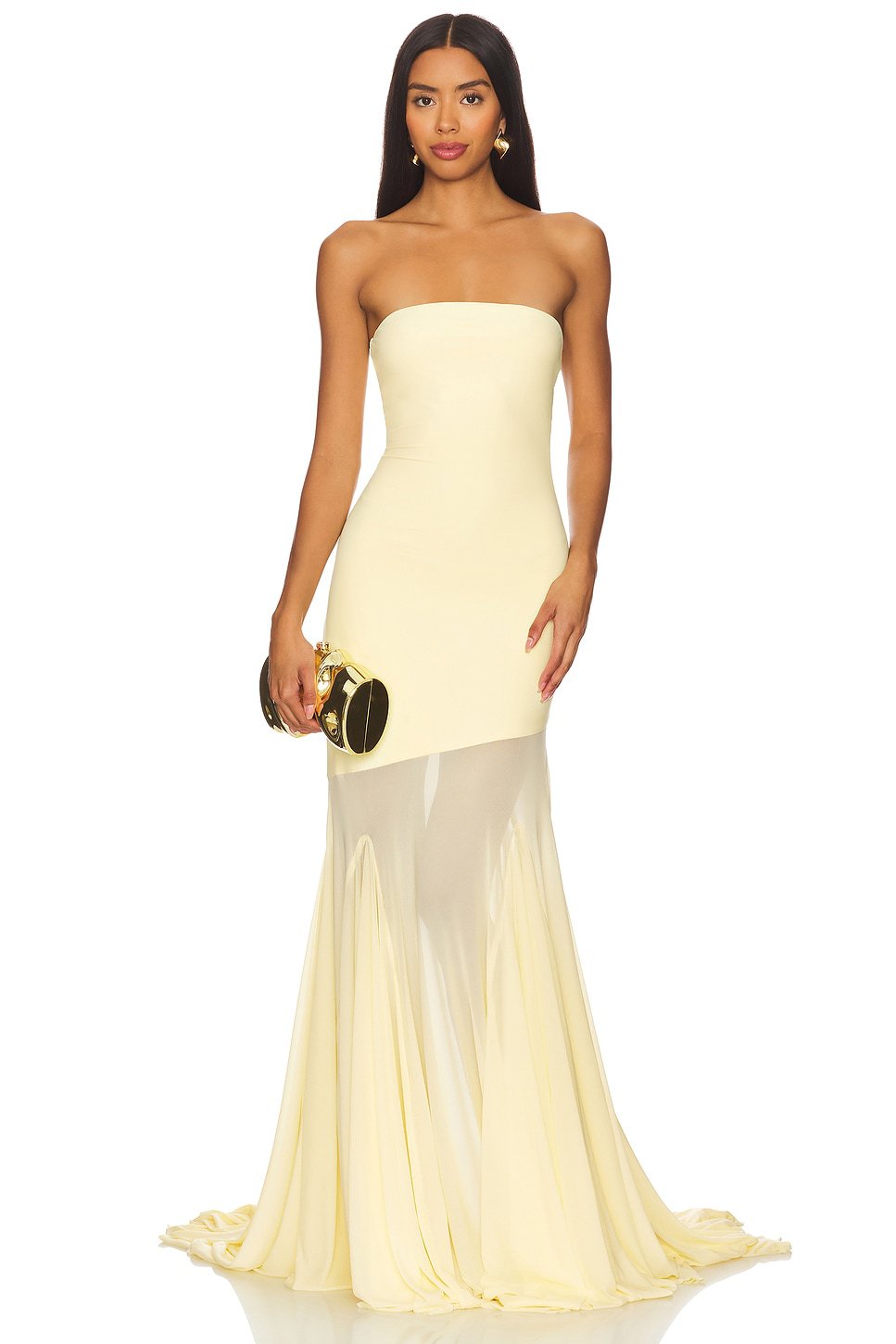 Strapless Bodycon Mesh Dress For Women, Fitted, Solid Color, SoHo, BYMANYC New York.