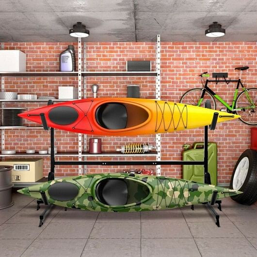 Freestanding Height Adjustable Dual Kayak Storage Rack-2