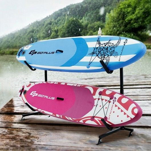 Freestanding Height Adjustable Dual Kayak Storage Rack-4