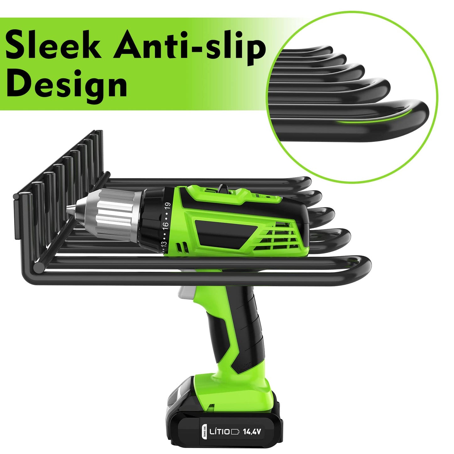 NNEDSZ Power Tool Tools Organizer Drill Holder Wall Mount Drill Rack Garage Storage Drill Organizer