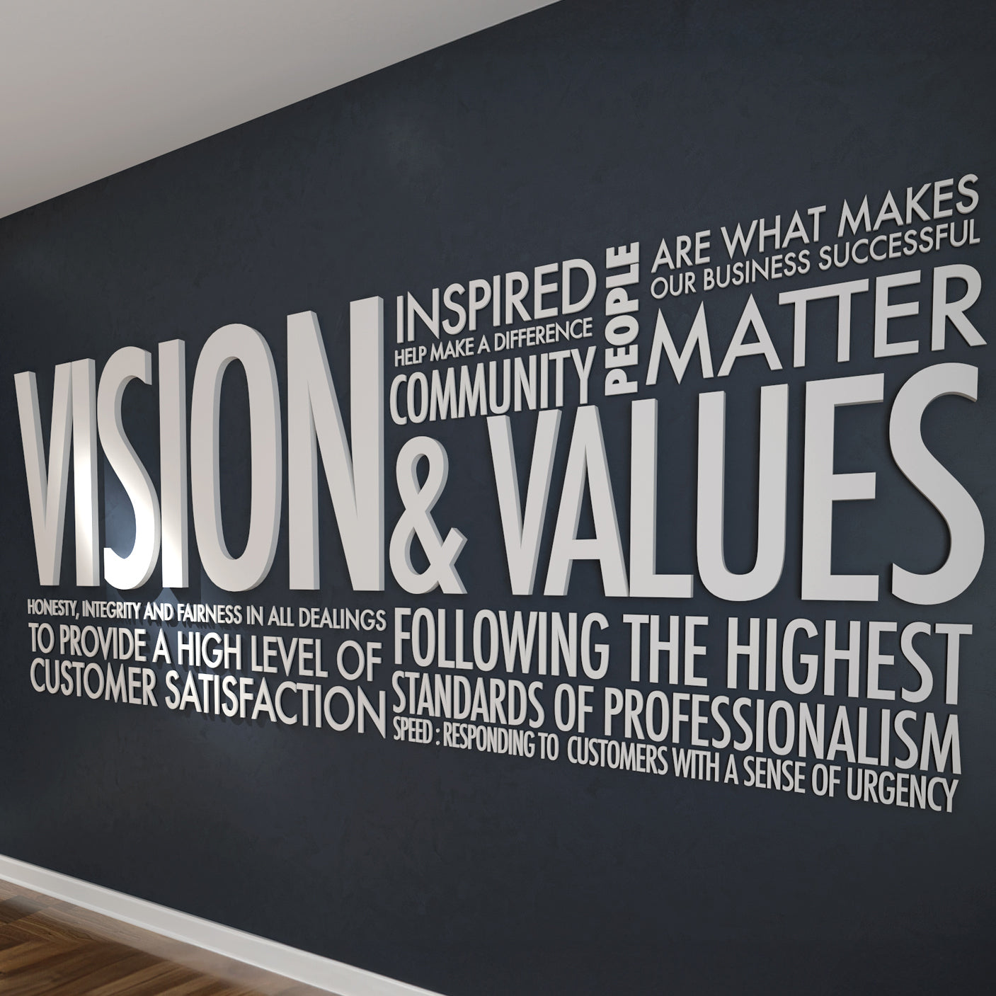 Vision and Values Office Decor