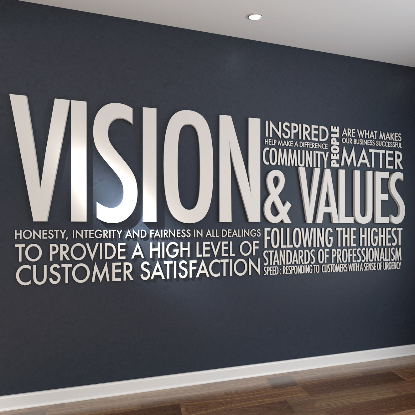 Vision and Values Office Decor