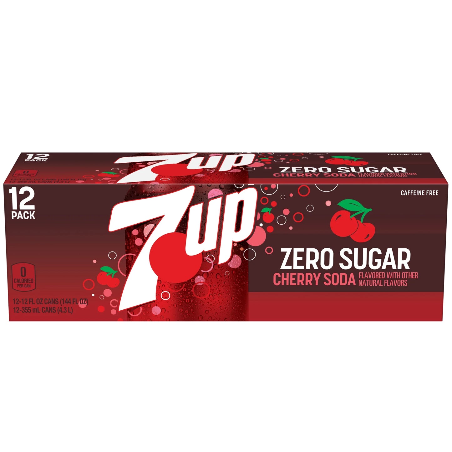 Caffeine Free Zero Sugar Cherry Soda Pop, 12 Fl Oz, 12 Pack Cans