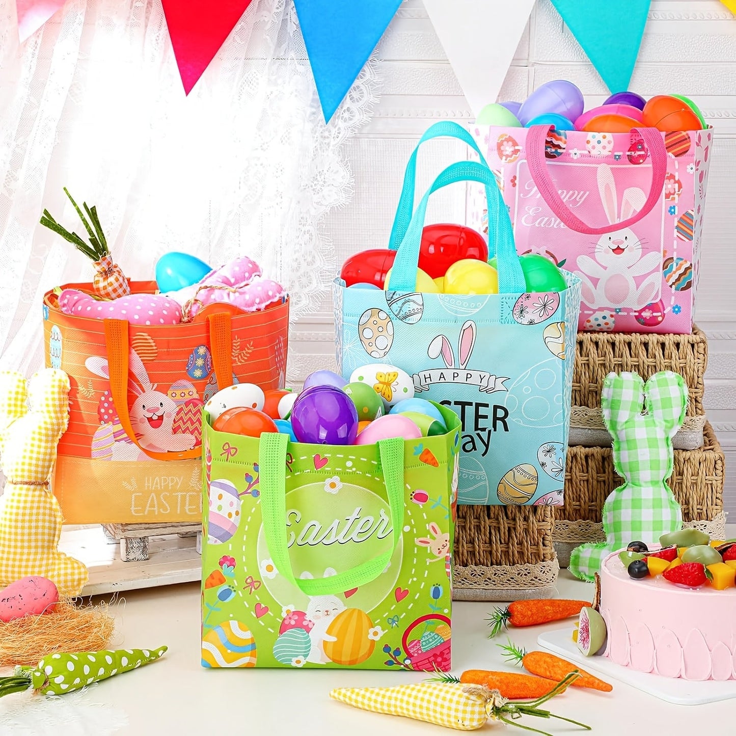Everyday Festive™ Reusable Non-Woven Easter Bags 18pcs Spring Party Supplies