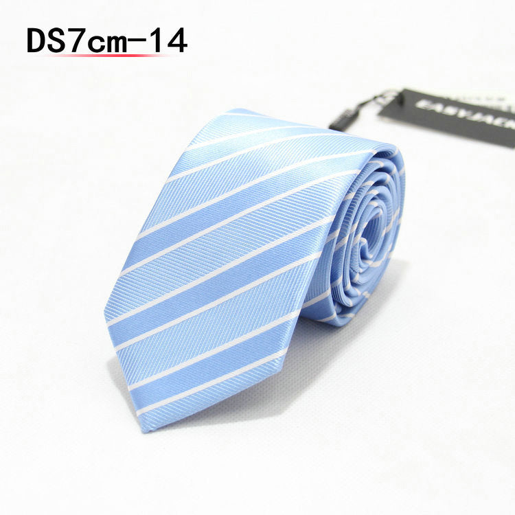 Business 7cm Striped Professional Narrow Casual Black Tie