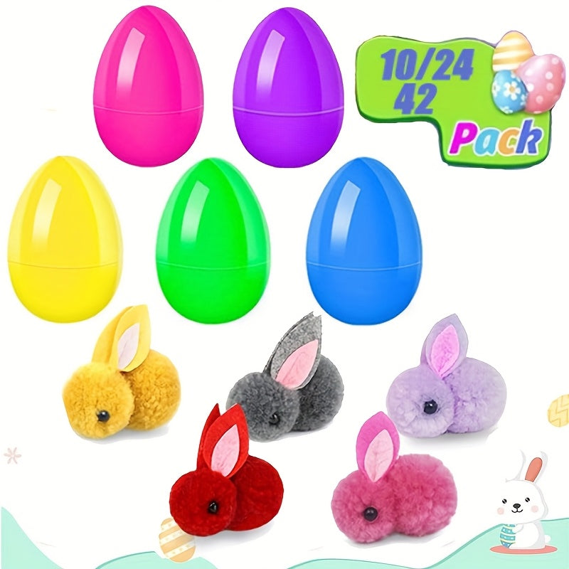 42pcs Colorful Easter Eggs with Stuffed Bunny Animals-4