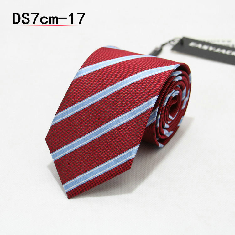 Business 7cm Striped Professional Narrow Casual Black Tie