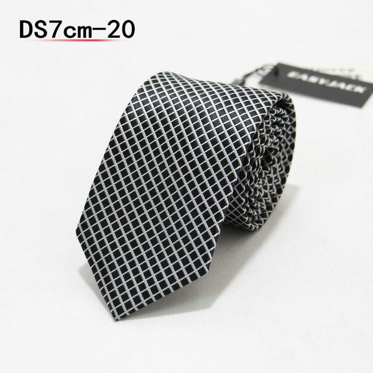 Business 7cm Striped Professional Narrow Casual Black Tie