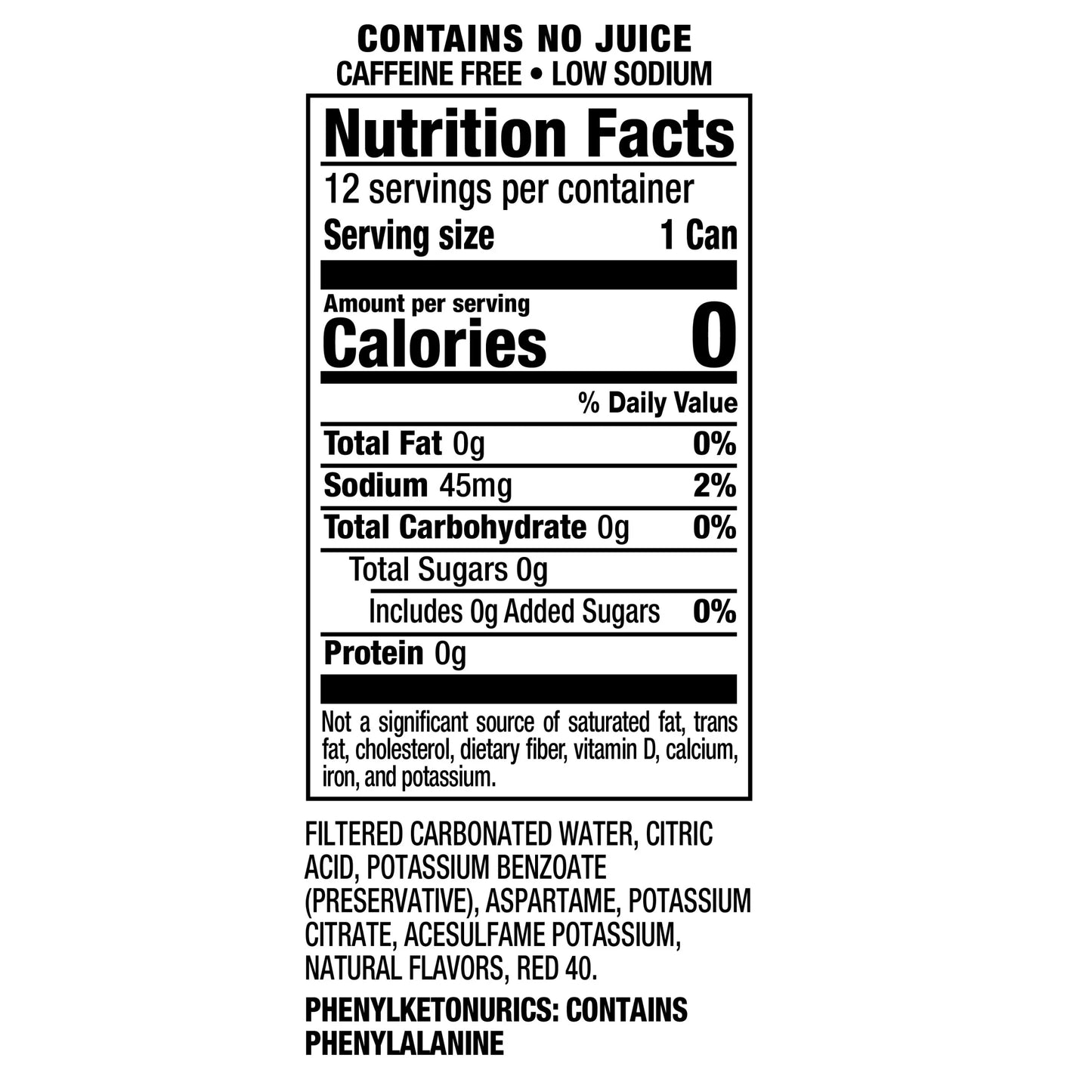 Caffeine Free Zero Sugar Cherry Soda Pop, 12 Fl Oz, 12 Pack Cans