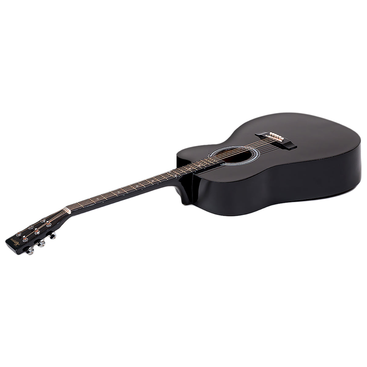 NNEDPE 38in Cutaway Acoustic Guitar with guitar bag - Black