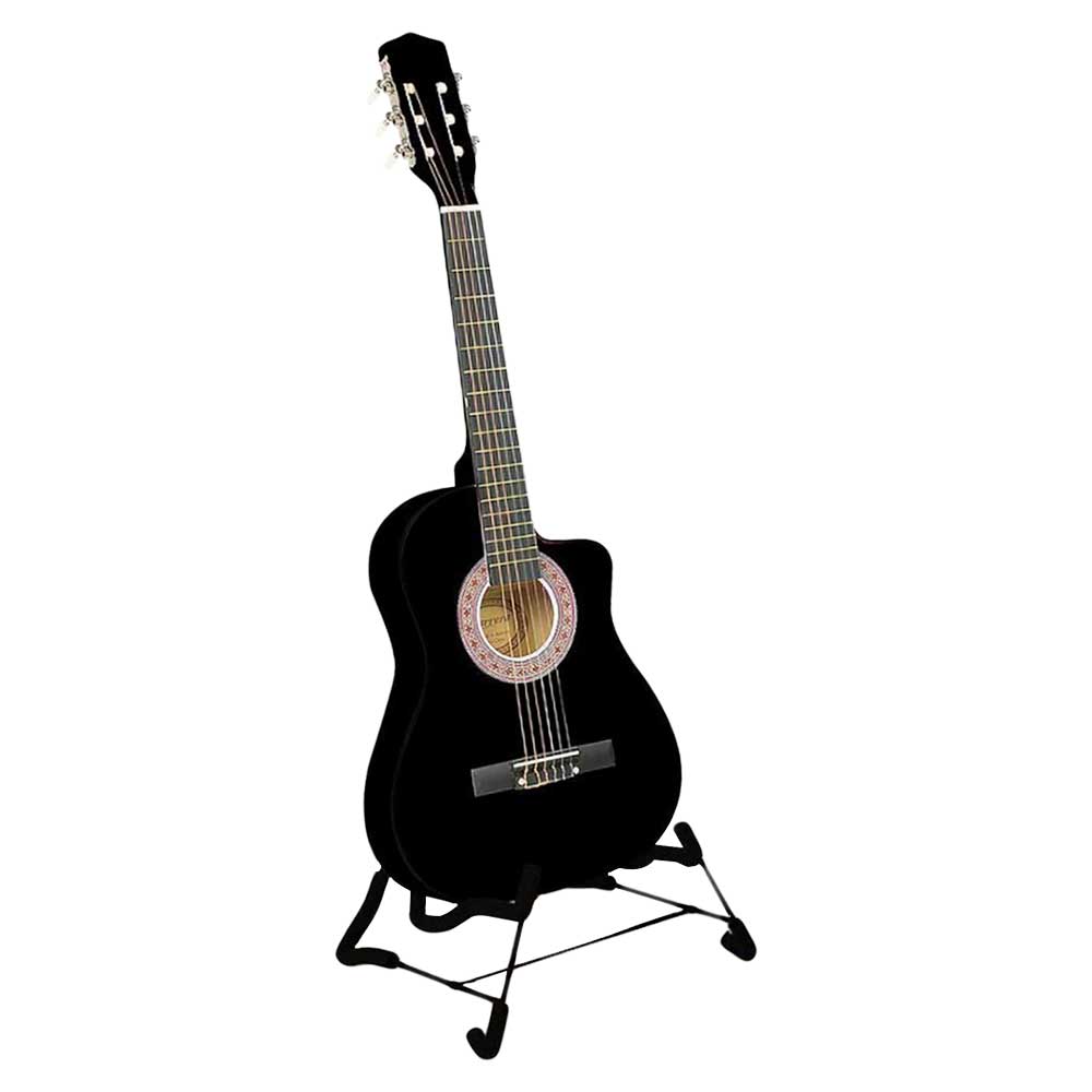 NNEDPE 38in Cutaway Acoustic Guitar with guitar bag - Black