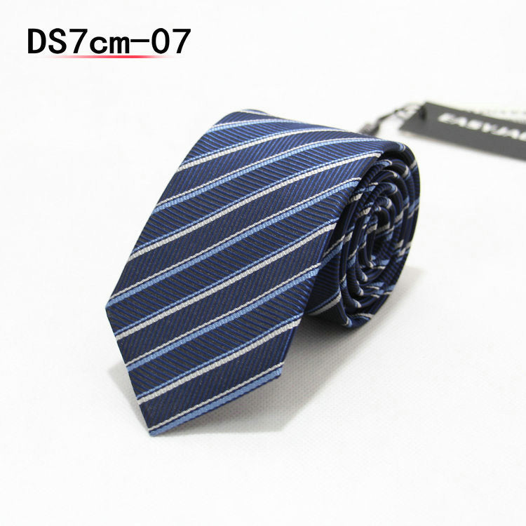 Business 7cm Striped Professional Narrow Casual Black Tie