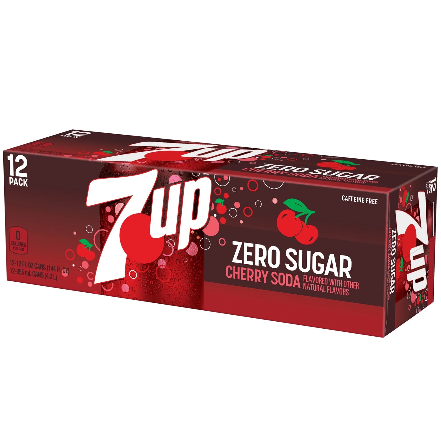 Caffeine Free Zero Sugar Cherry Soda Pop, 12 Fl Oz, 12 Pack Cans