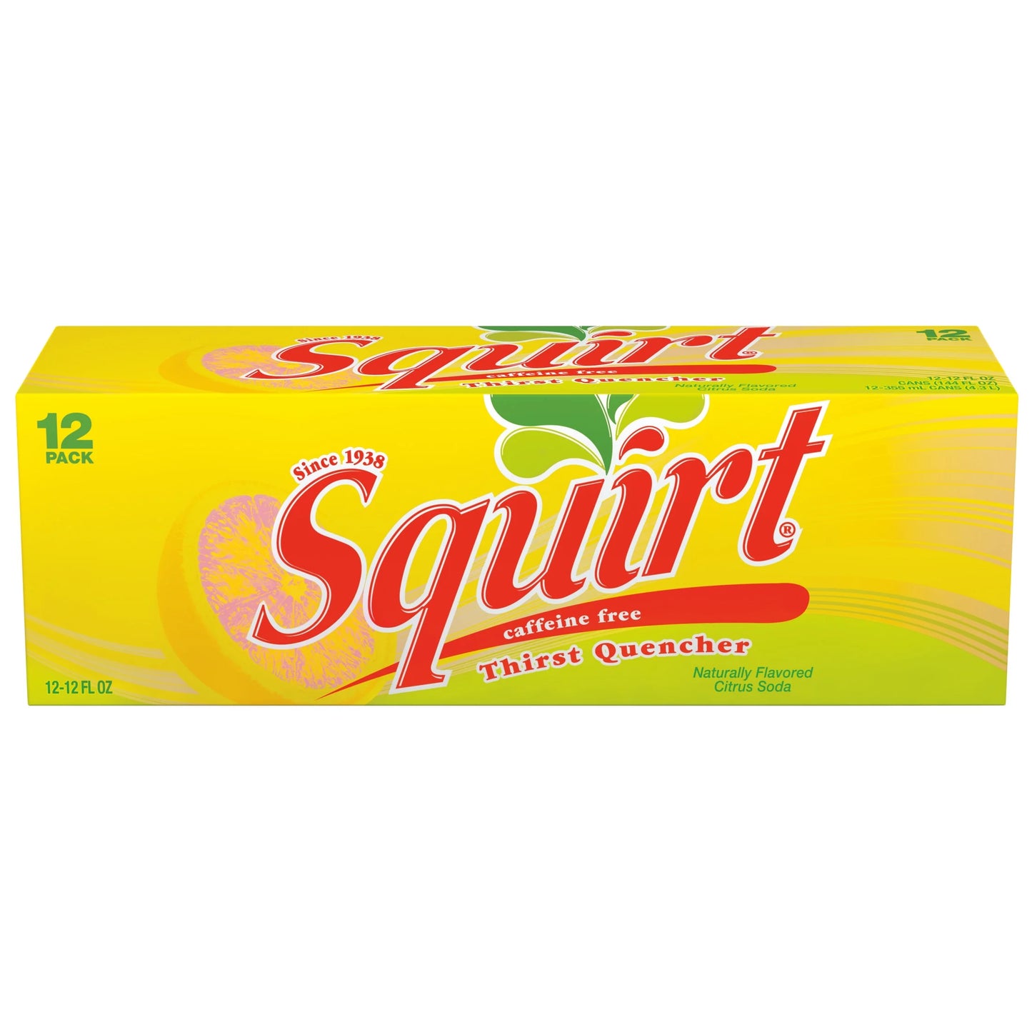 PR Caffeine Free Grapefruit Soda Pop, 12 Fl Oz, 12 Pack Cans