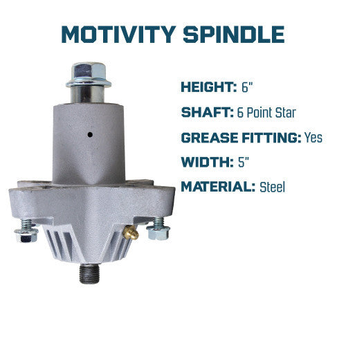 MOTIVITY Mower Blade & Spindle Kit Fits Huskee MTD Troy-Bilt White 42" Decks 618-0142, 918-0138, 742-0616, 942-04087