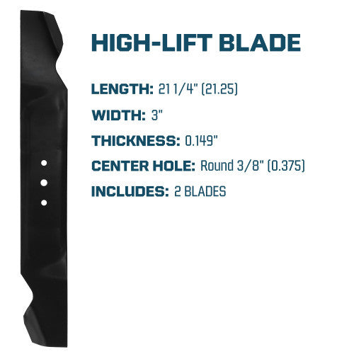 High Lift Mower Blade For MTD White 42" Decks 742-04087, 742-0499, 742-0503, 742-0508, 942-04087, 942-0499, 942-0508 - 2 Pack