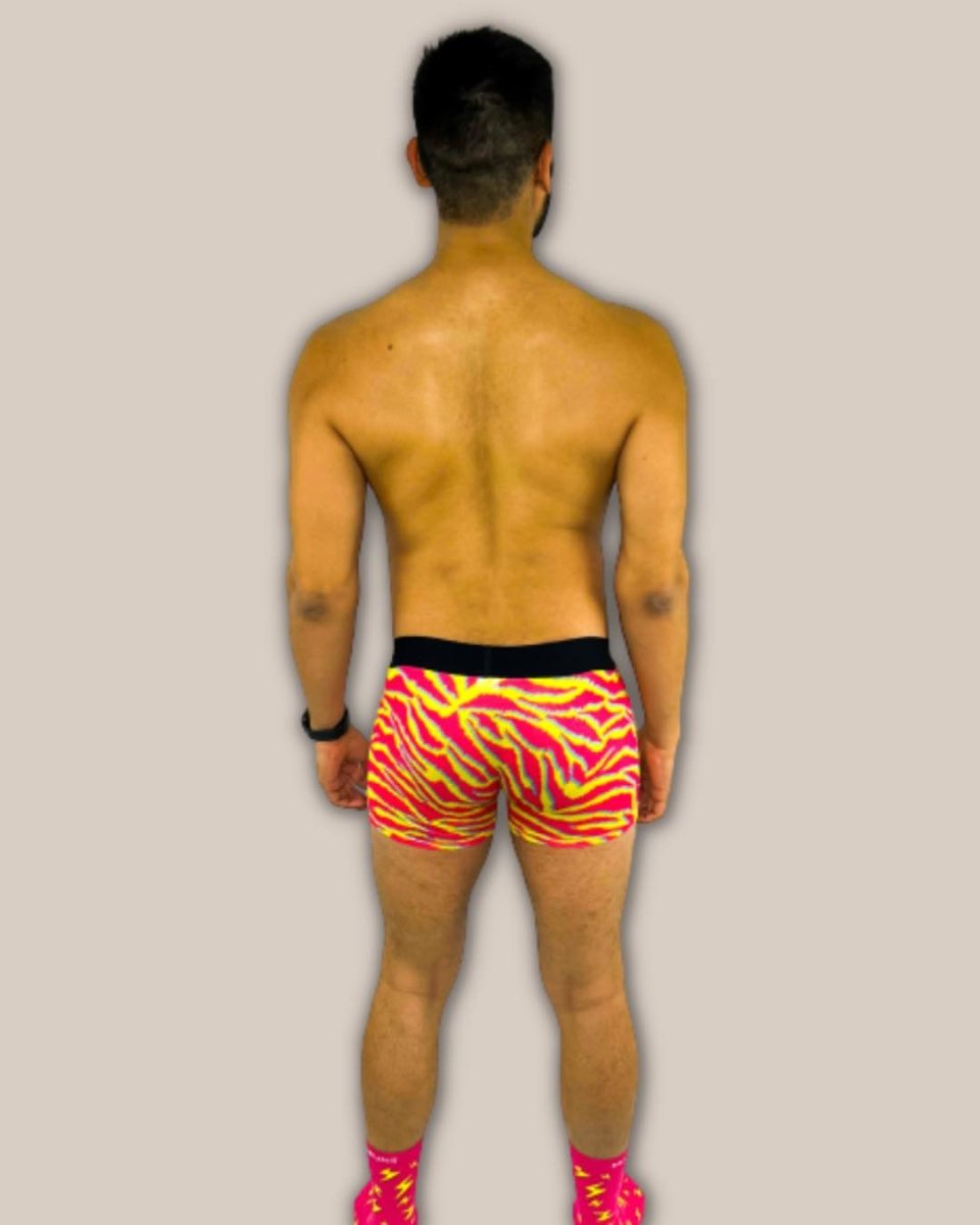 Men's Electric Zebra Boxer Trunk Underwear with Pouch-2