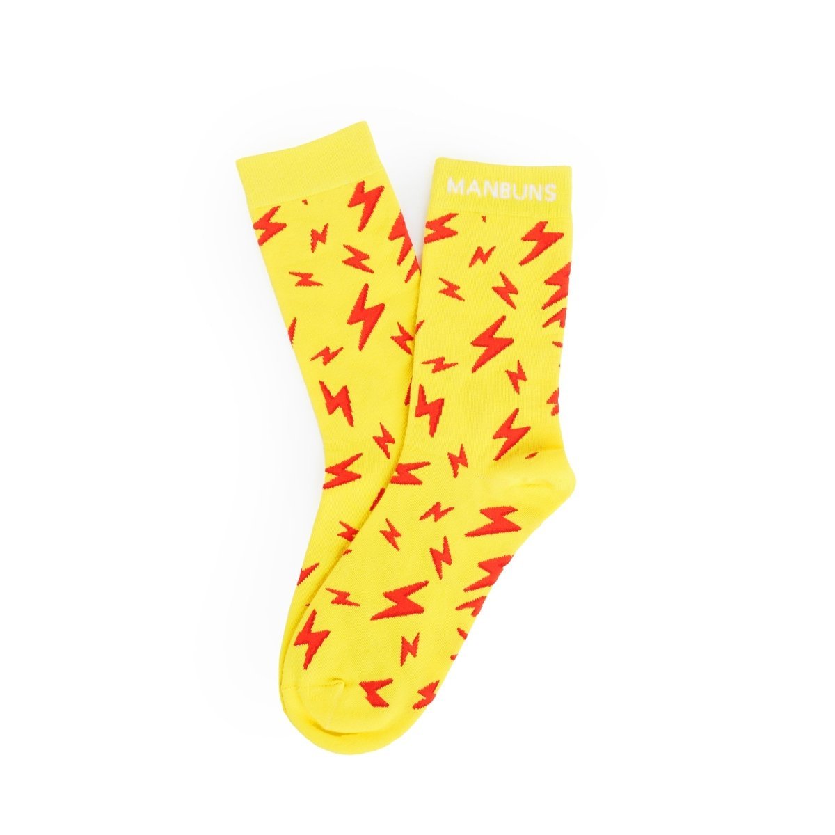 Men's Yellow and Red Lightning Bolt Briefs Underwear and Sock Set-2