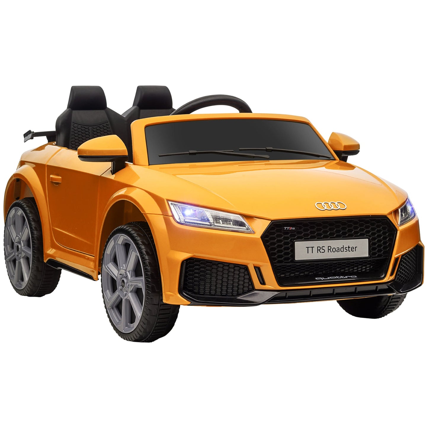 PlayPatch™ Kids Licensed Audi TT RS Ride-On Car 12V Battery w/ Remote Suspension Headlights and MP3 Player 3km/h Yellow