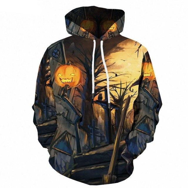 Halloween Pumpkin 3d Print Party Moon Sweatshirt