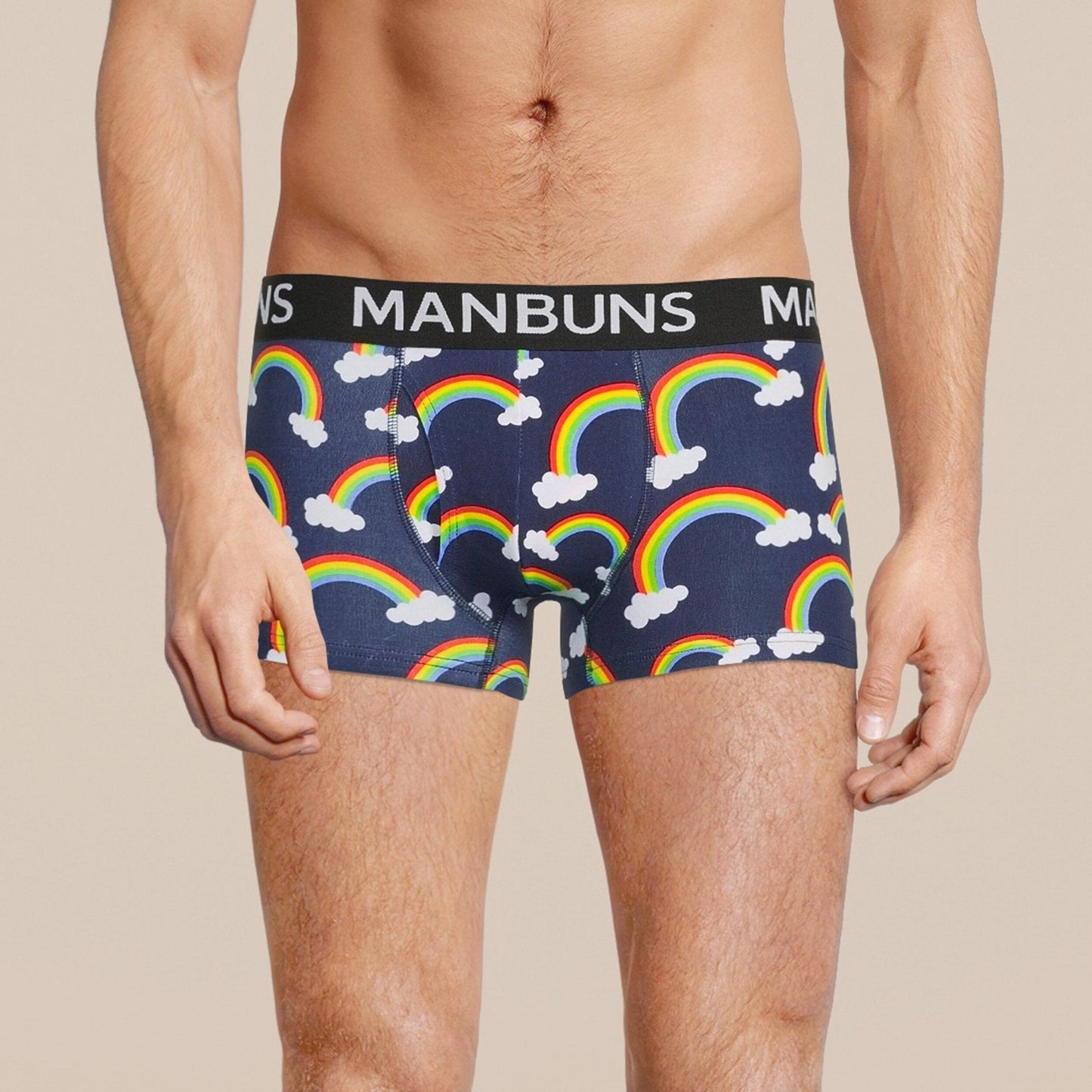Men's Rainbow Boxer Trunk Underwear & Unisex Rainbow Pride Glasses Set-0