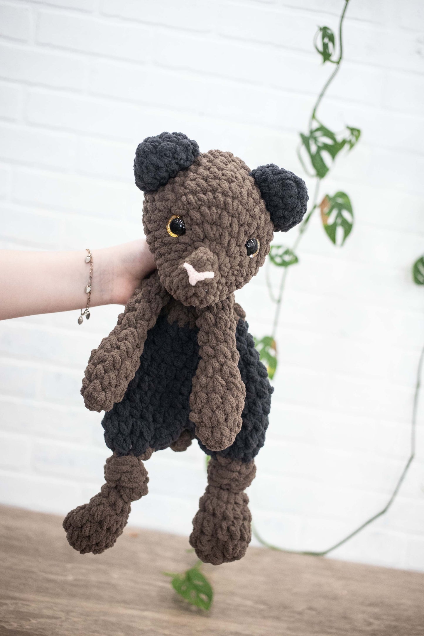 Teddy Bear Lovey, Bear Stuffed Animal, Crochet Teddy Bear Snuggler-4