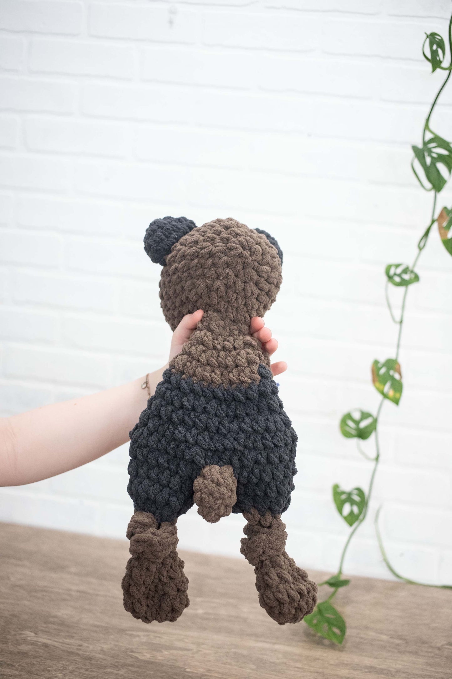 Teddy Bear Lovey, Bear Stuffed Animal, Crochet Teddy Bear Snuggler-3