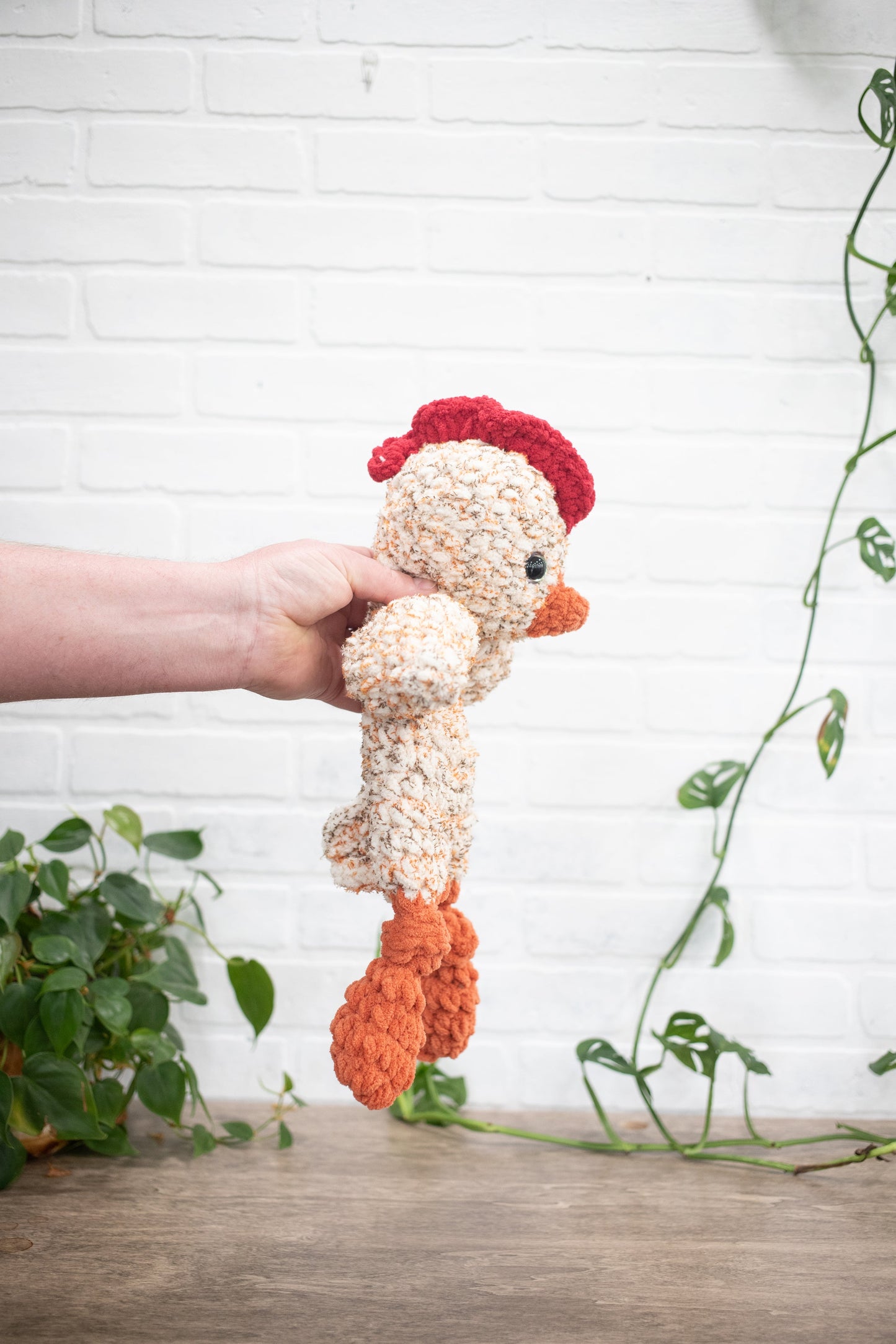 Chicken Lovey, Rooster Stuffed Animal, Crochet Chicken Snuggler-4