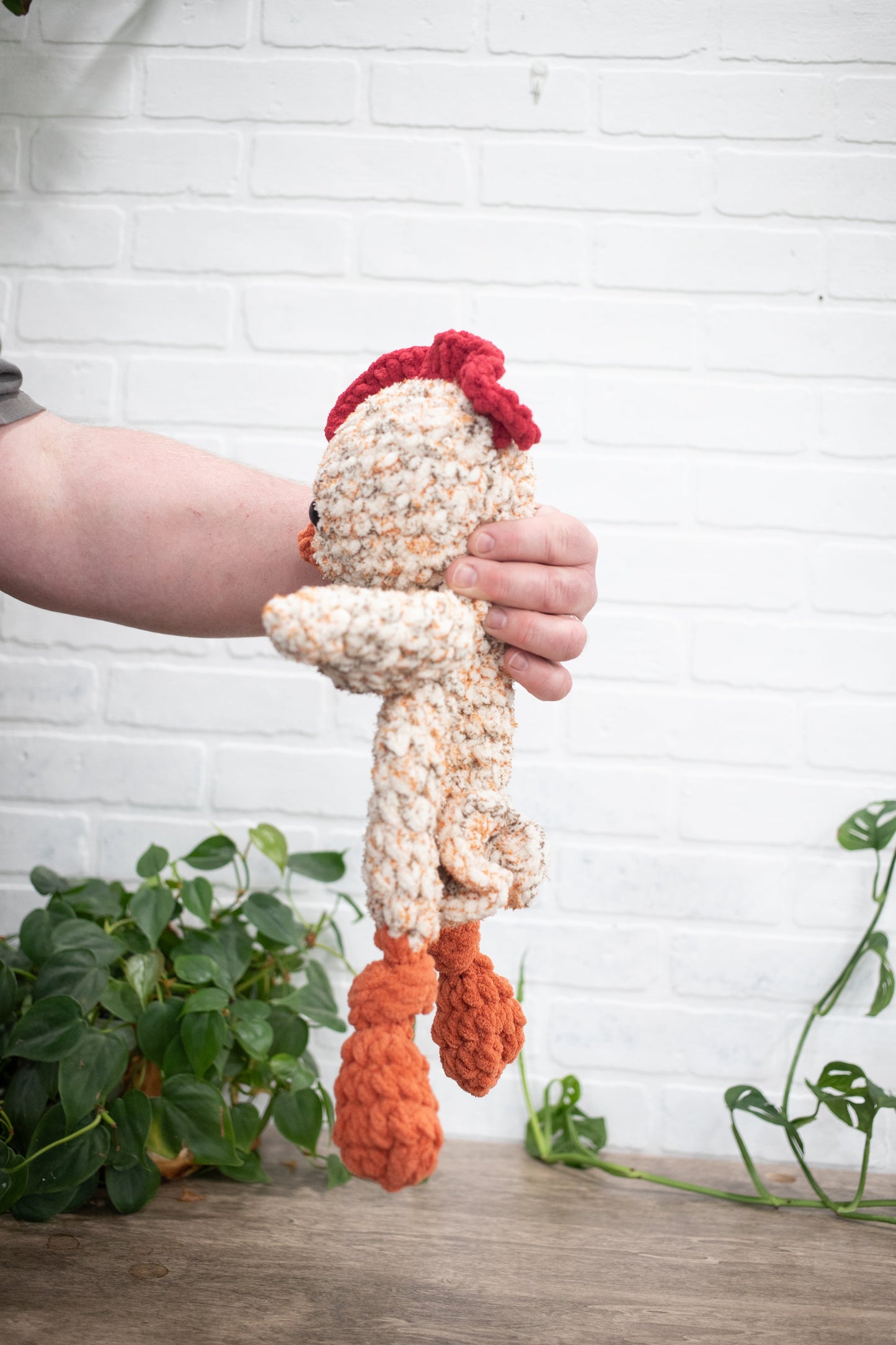 Chicken Lovey, Rooster Stuffed Animal, Crochet Chicken Snuggler-2