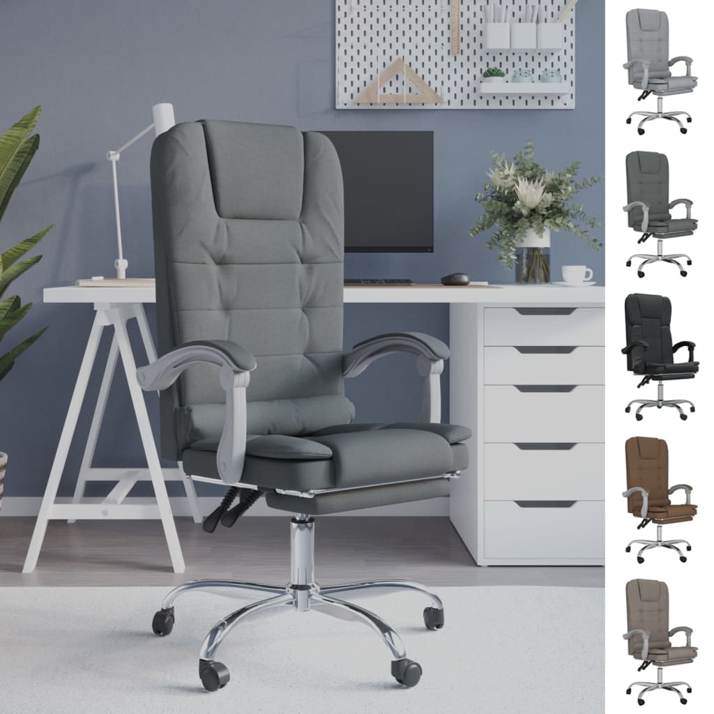 vidaXL Massage Reclining Office Chair Massage Office Adjustable Chair Fabric
