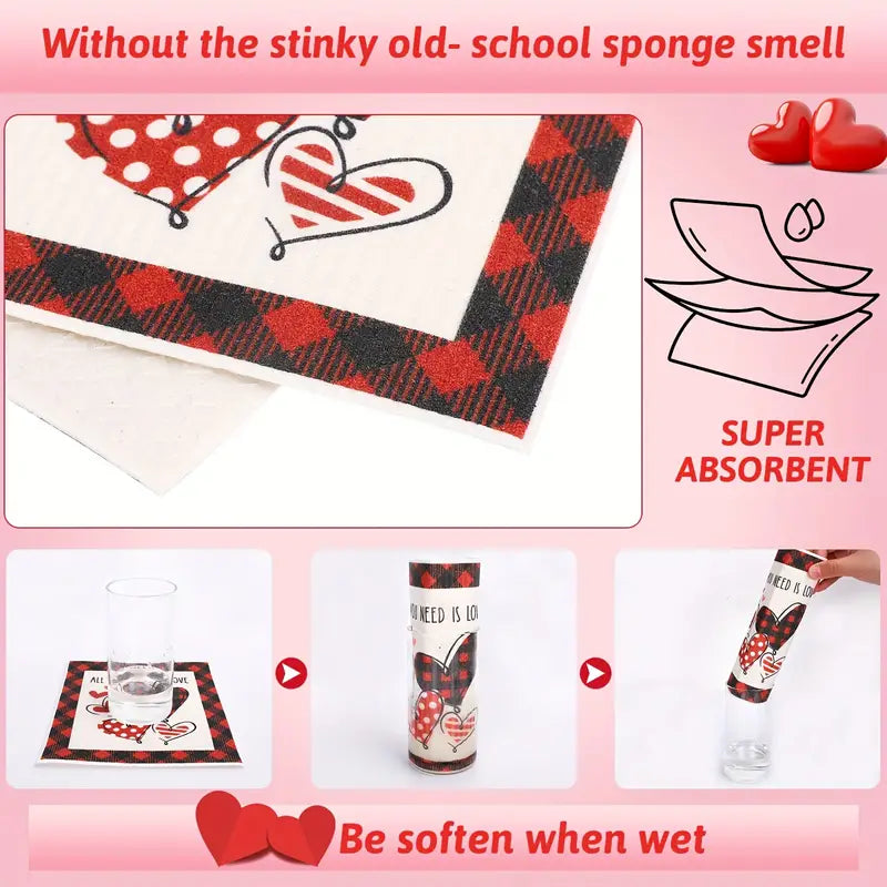 Everyday Festive™ Romantic Red Check Valentines Day Placemats Set of 6