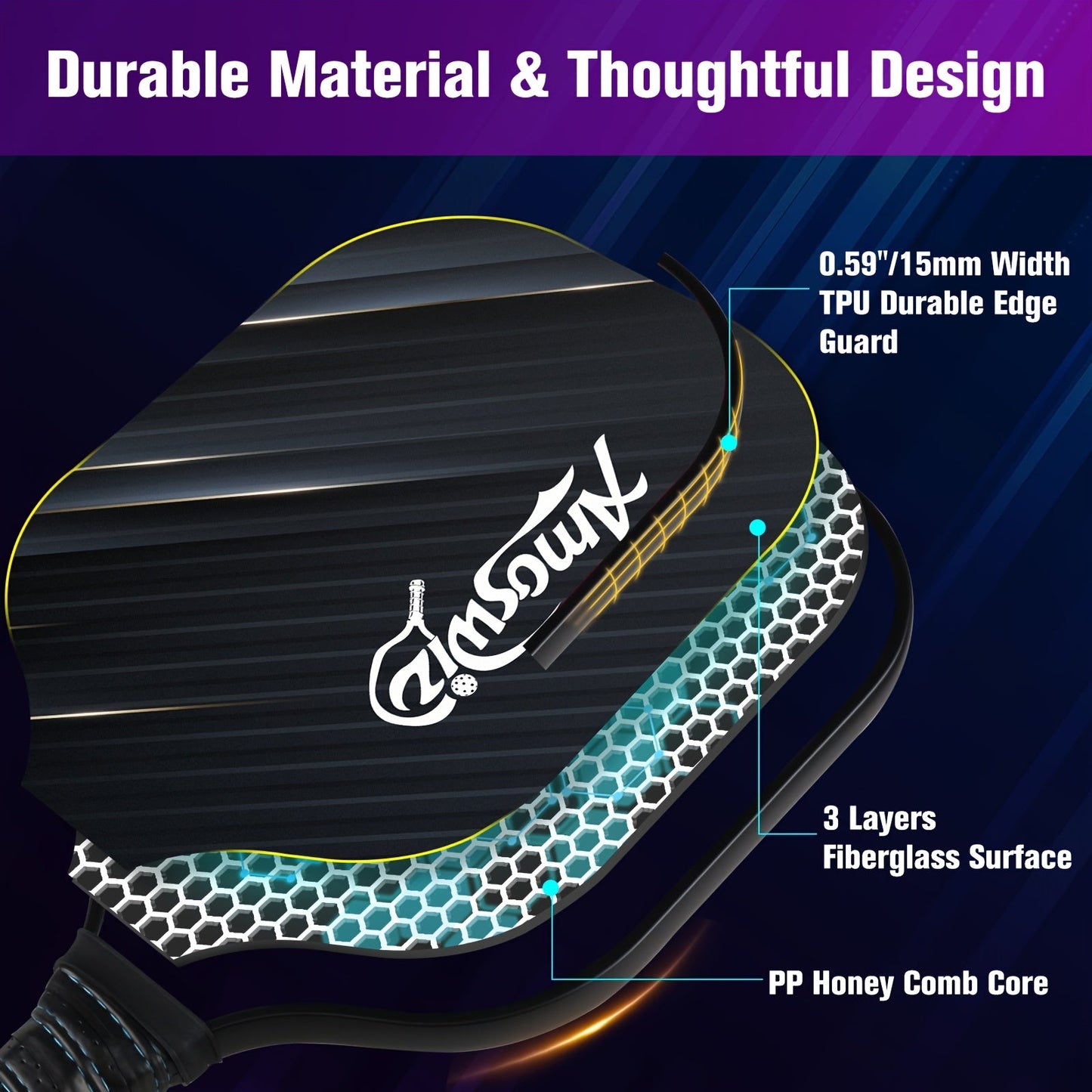 Momentra™ Pickleball Paddle Set with Balls & Bag (4pcs)