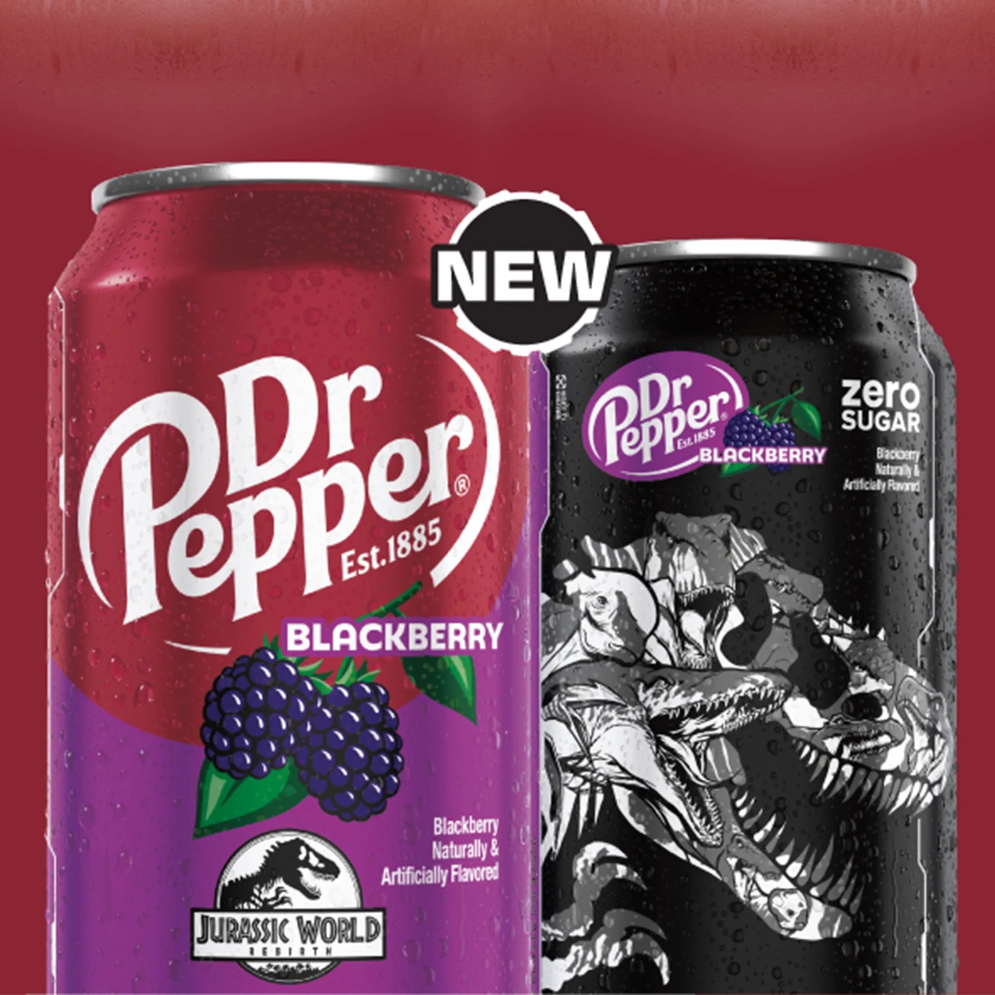 Dr Pepper Blackberry Soda Pop, 12 Fl Oz, 12 Pack Cans, Jurassic World Rebirth Limited Edition