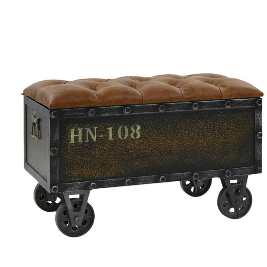 Stylish Solid Wood Storage Bench with Faux Leather Upholstery - 80.5x40cm-0