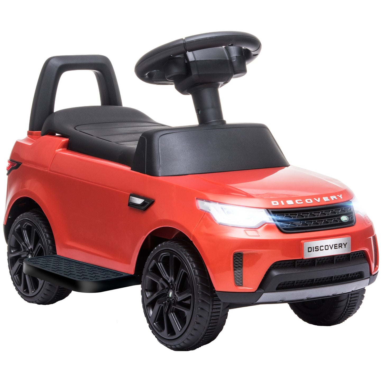 PlayPatch™ 2 in 1 Land Rover Licensed 6V Kids Electric Ride On Car Sliding Car w/ Headlights Music, for 18-60 Months Red