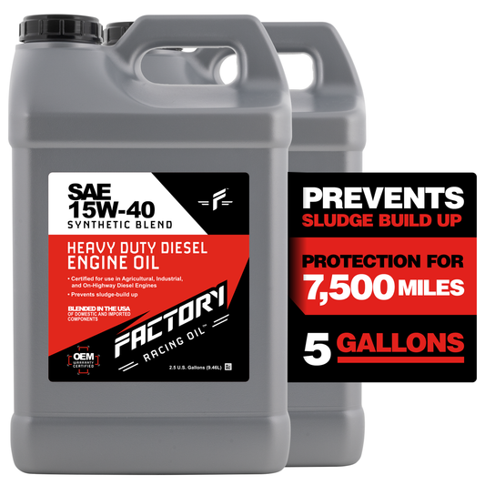 Factory Racing Oil SAE 15W-40 Synthetic Blend Diesel Engine Oil - API CK-4 - 5 Gallon (2x2.5 Gal)