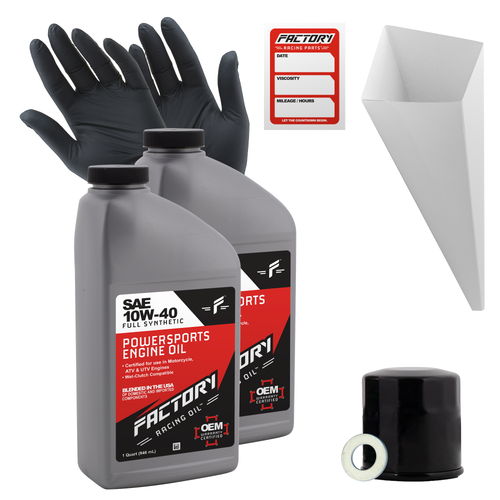 Factory Racing Parts 10W40 2Qt Oil Change Kit Fits Kawasaki KAF400 Mule 600/610