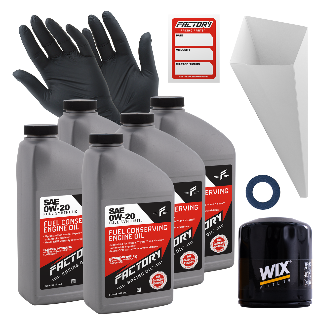 Oil Change Kit For Toyota Highlander 3.3L V6 2008-2010 0W-20 Full Synthetic Oil - 5 Quarts