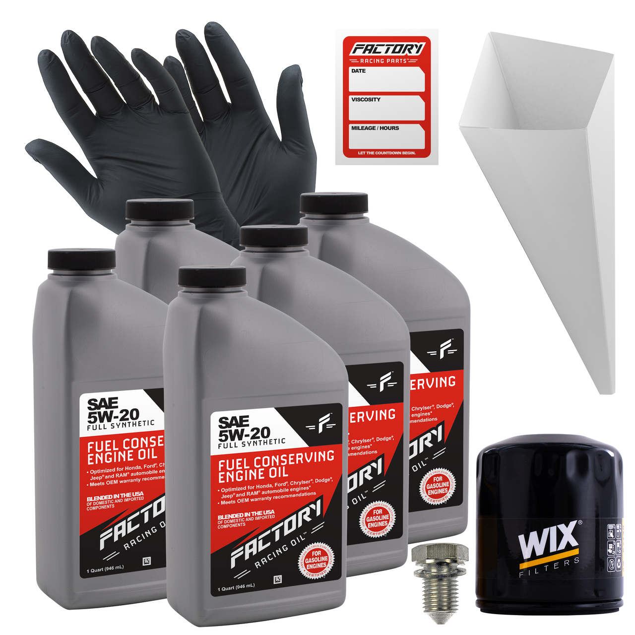 Oil Change Kit For Ford EcoSport 1.0L 2020-2021, Escape 1.5L 2017-2023 5W-20 Full Synthetic Oil - 5 Quarts