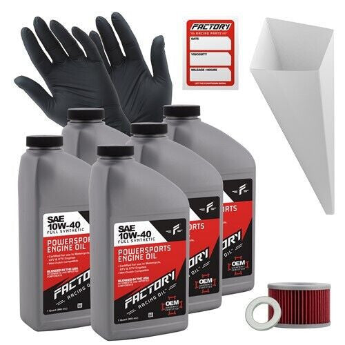 Factory Racing Parts 10W40 5Qt Oil Change Kit Fits Honda TRX500FA/FGA/FPA