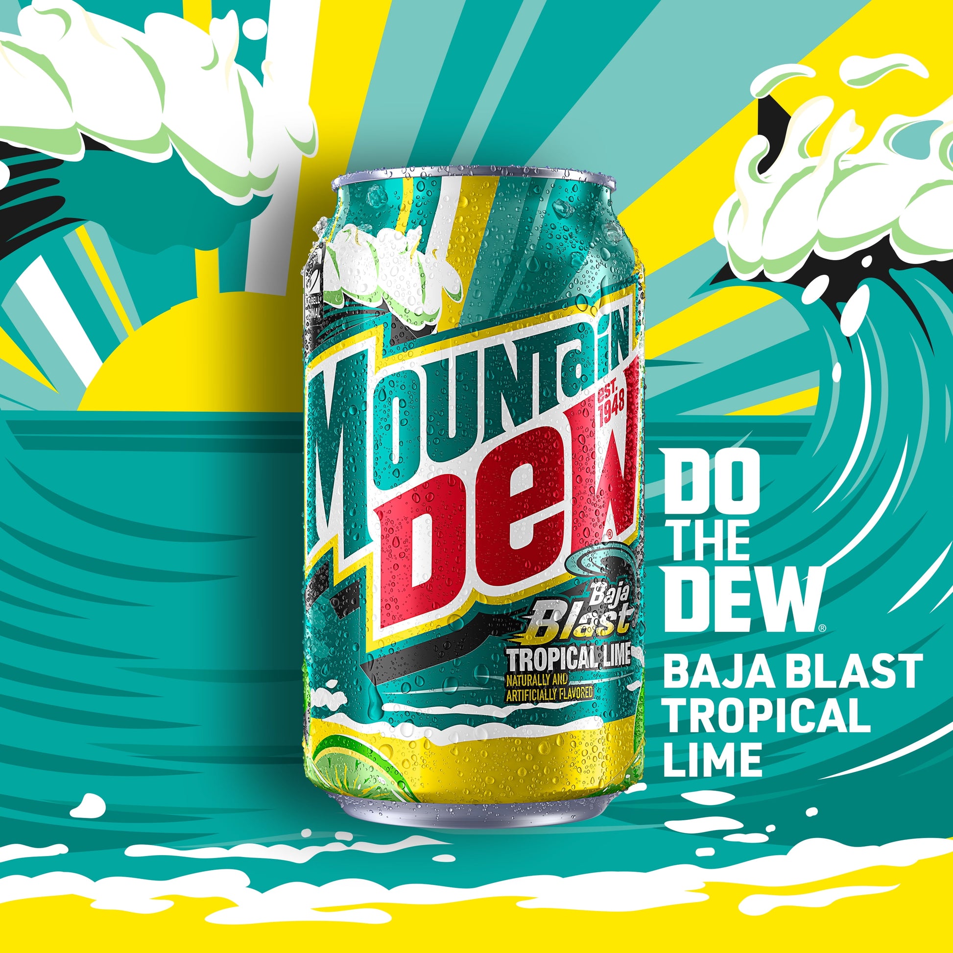 Soda Pop, Baja Blast, 12 Fl Oz Cans, 12 Pack