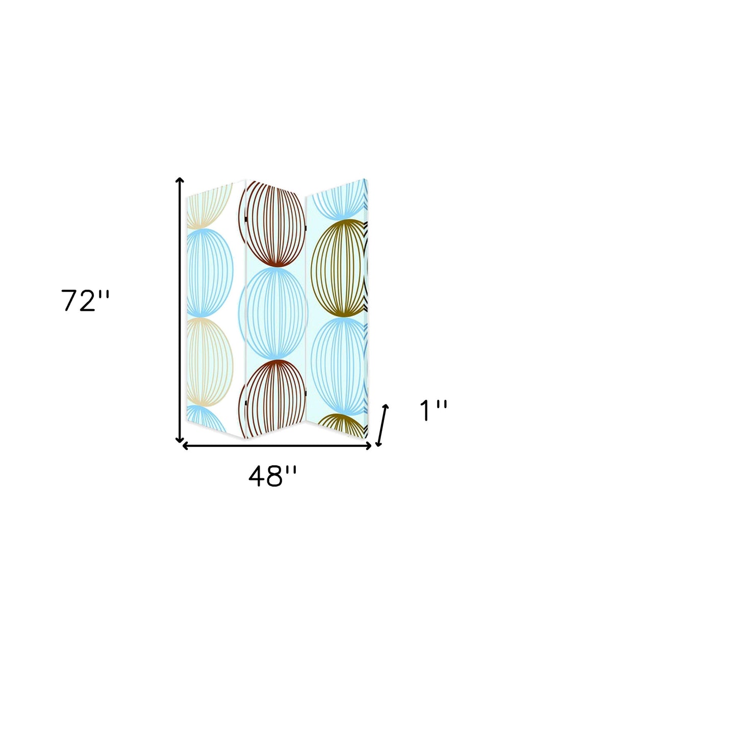 48 X 72 Multi Color Wood Canvas Sphere  Screen-5