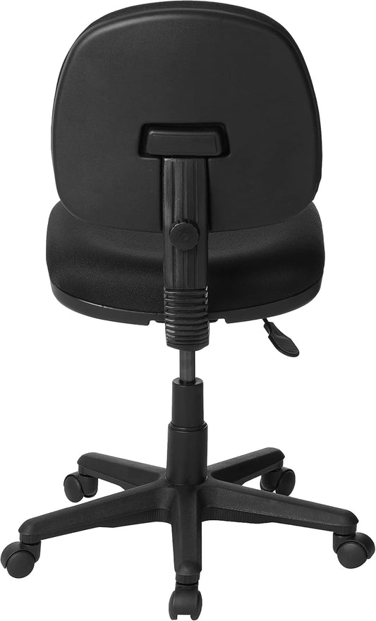 Office Star Pneumatic Sculptured Office Task Chair with Thick Padded Seat and Built-In Lumbar Support, Black