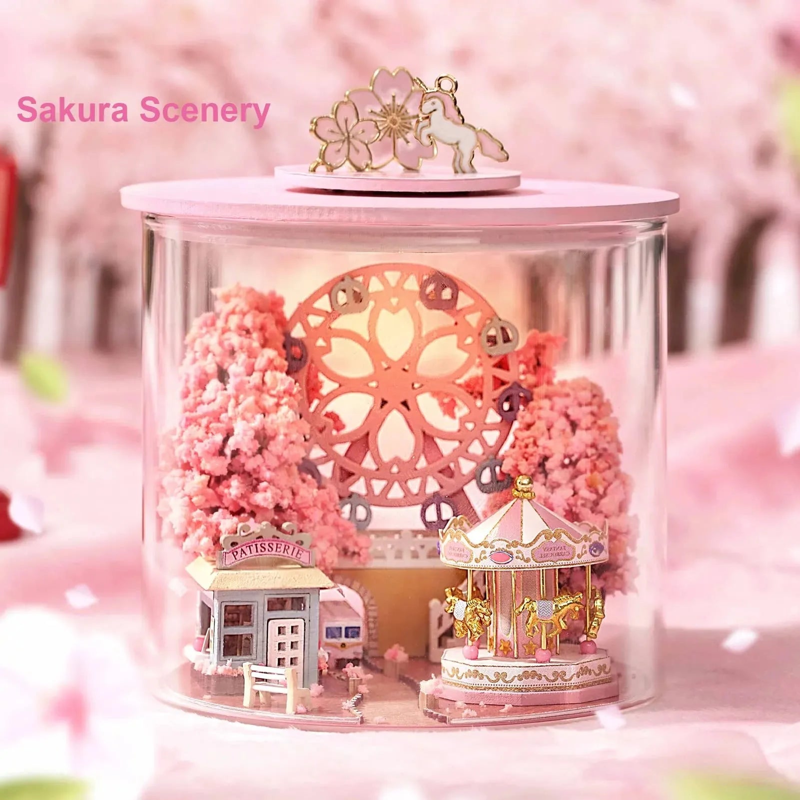 Miniature Wizardi Roombox Kit - Sakura Scenery Dollhouse Kit-0