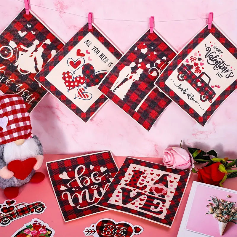 Everyday Festive™ Romantic Red Check Valentines Day Placemats Set of 6